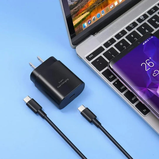 25W Super-Fast USB-C Wall Charger: Rapid Charging for Your Devices.