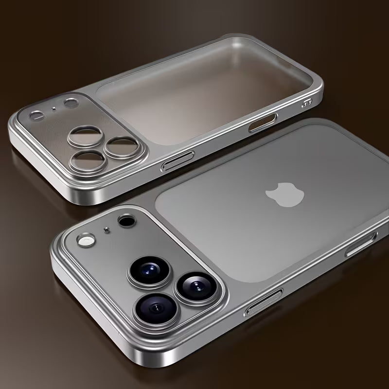 iPhone 17 Pro Max: Matte Luxury Electroplating Case - silver