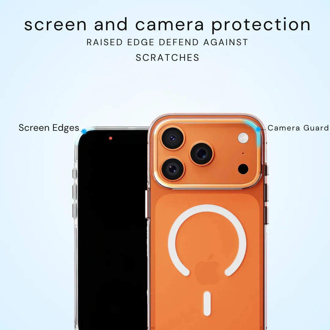 Anti-Yellow Transparent iPhone Cover with Raised Camera Guard