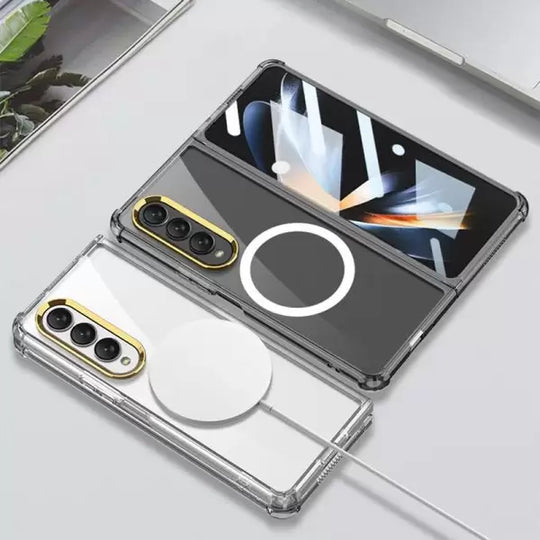 Galaxy Z Fold 4 CrystalMag Embedded Metal Ring Case.