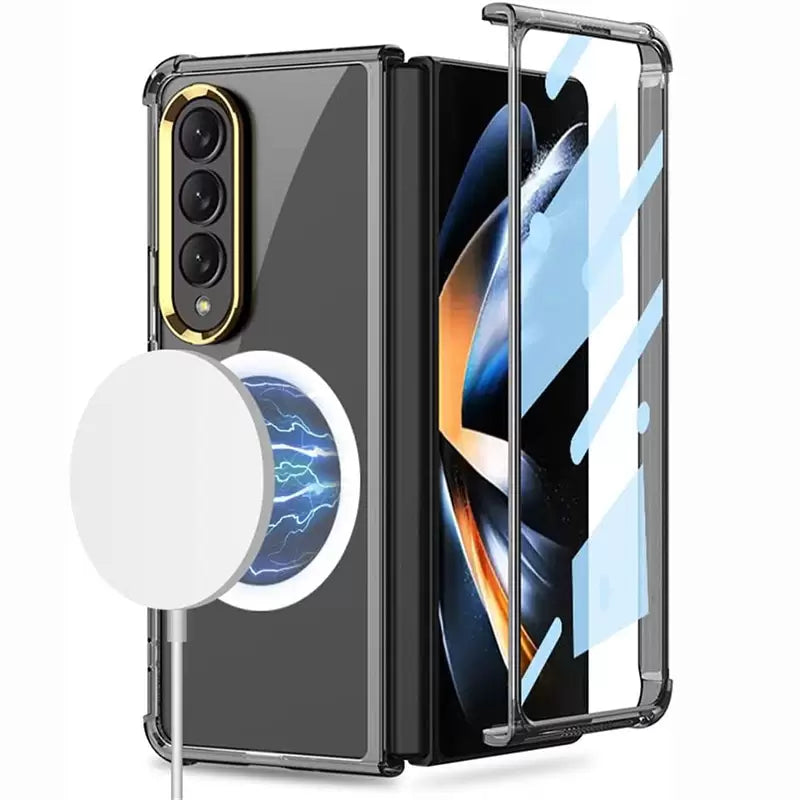 Galaxy Z Fold 4 CrystalMag Embedded Metal Ring Case.