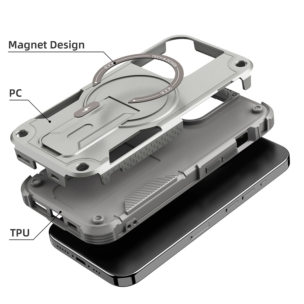 Heavy-Duty iPhone Cover with MagSafe charging, Built-in kickstand & Military-grade drop protection - iPhone.