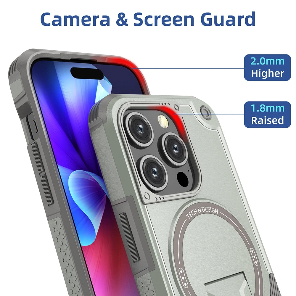 Heavy-Duty iPhone Cover with MagSafe charging, Built-in kickstand & Military-grade drop protection - iPhone.