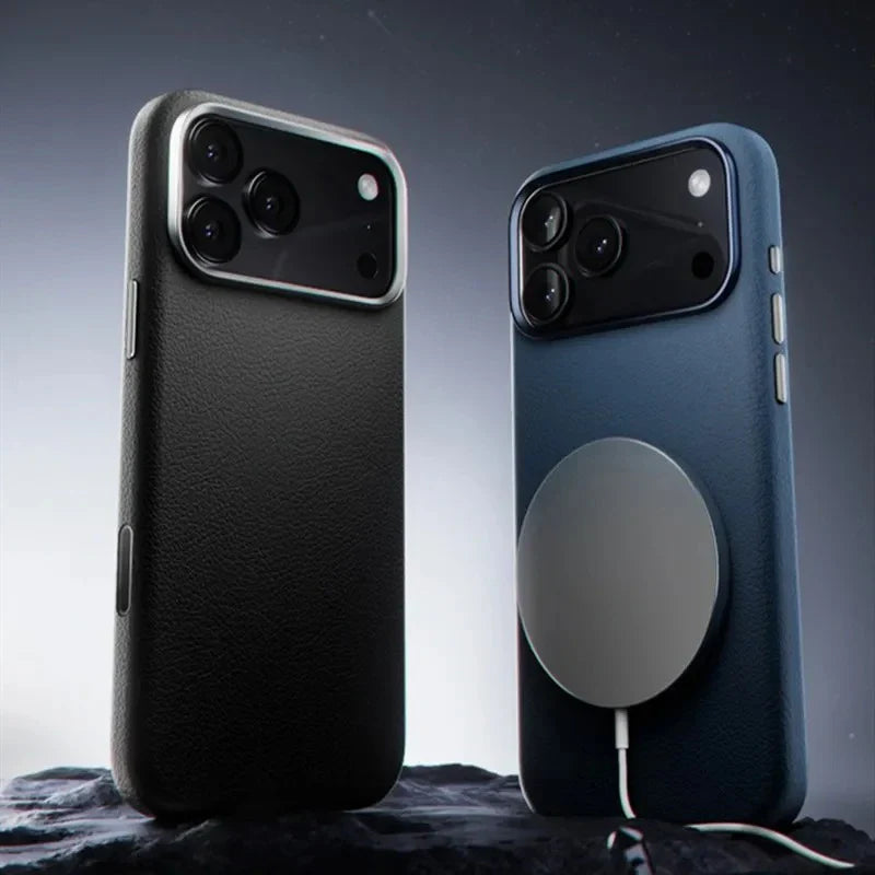 smart magnetic leather case with luxury finish and defense