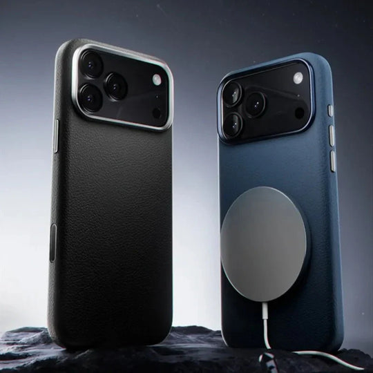 smart magnetic leather case with luxury finish and defense