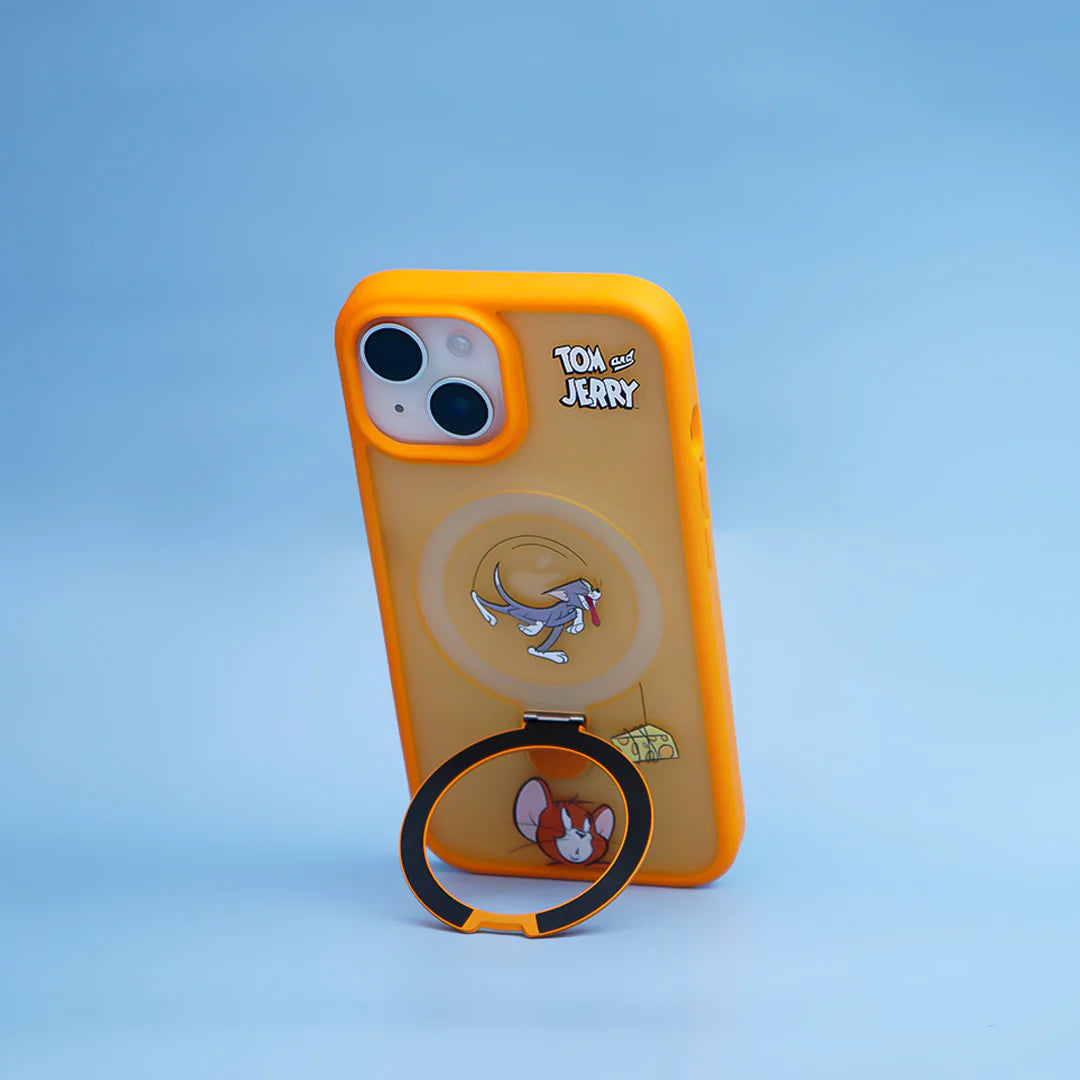 Playful Cartoon Ring Stand Case for iPhone.