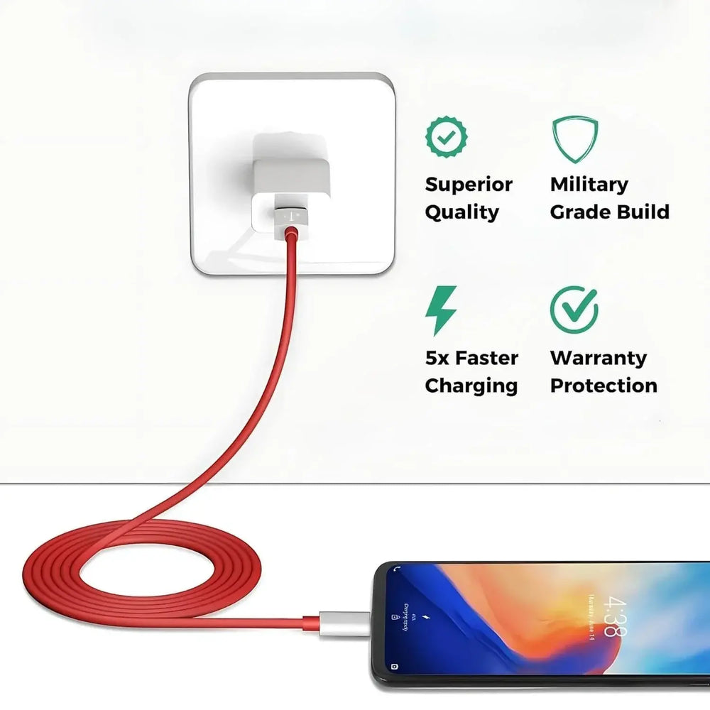 100w super vooc charger with type c fast charging cable