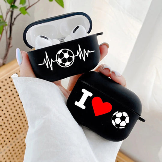 Soft Silicone Soccer Ball Case for Apple AirPods Pro 2/1/3.