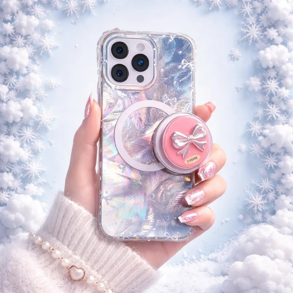 Crystal Feather Bow Grip Case