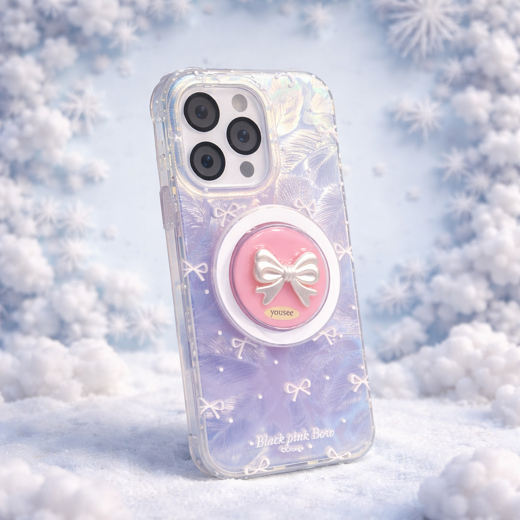 Crystal Feather Bow Grip Case