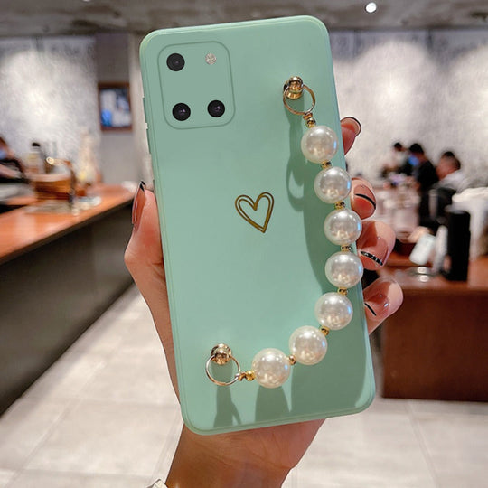 note 10 lite white pearl bracelet cover 