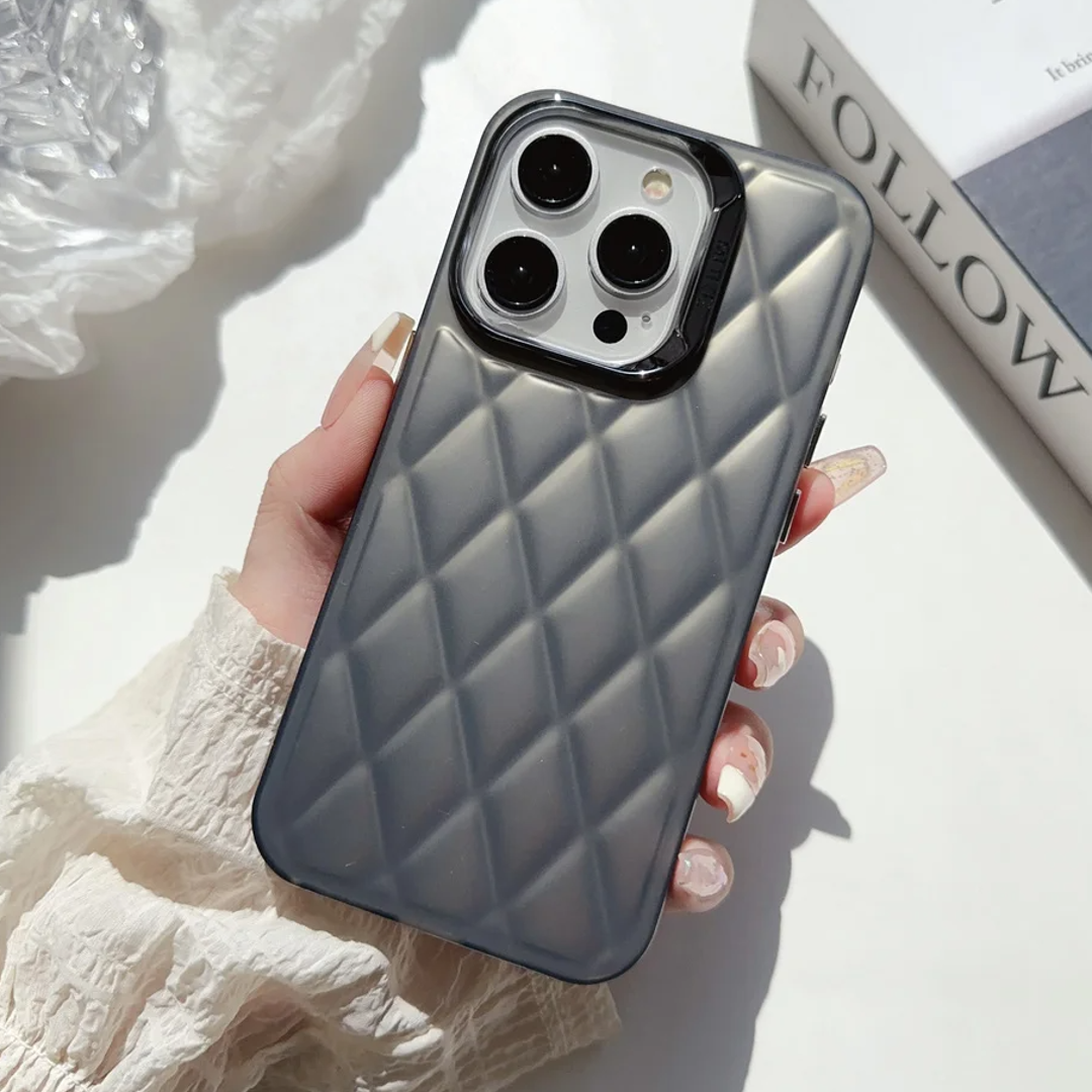 Solid Color Diamond Pattern Case