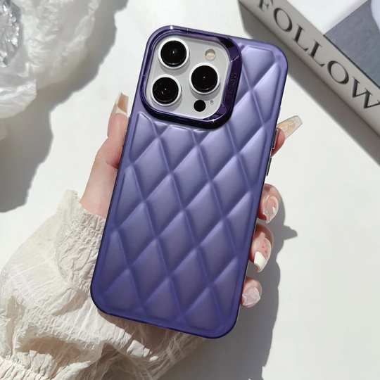 Solid Color Diamond Pattern Case