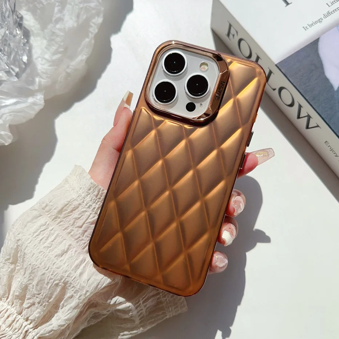 Solid Color Diamond Pattern Case