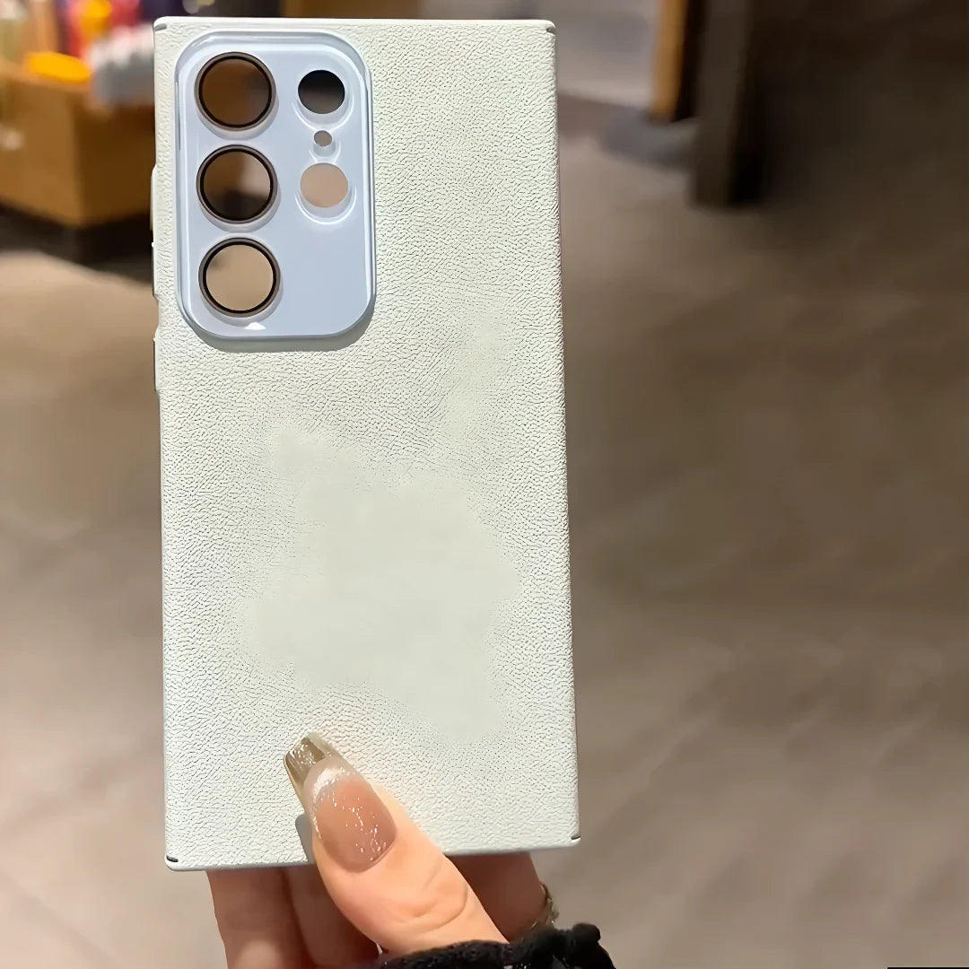 Prestige Leather Flip Case for Samsung with Glass Lens