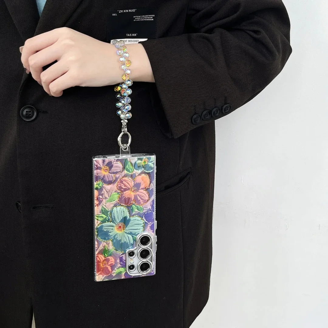 Slim TPU purple butterfly charm case for Samsung phone