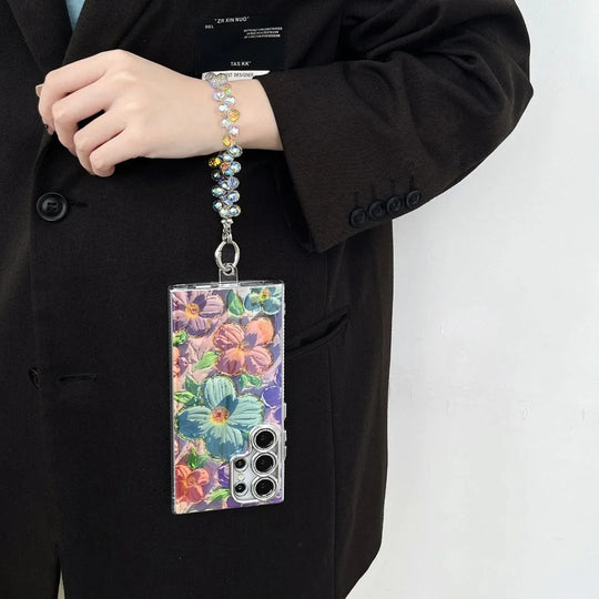 Slim TPU purple butterfly charm case for Samsung phone