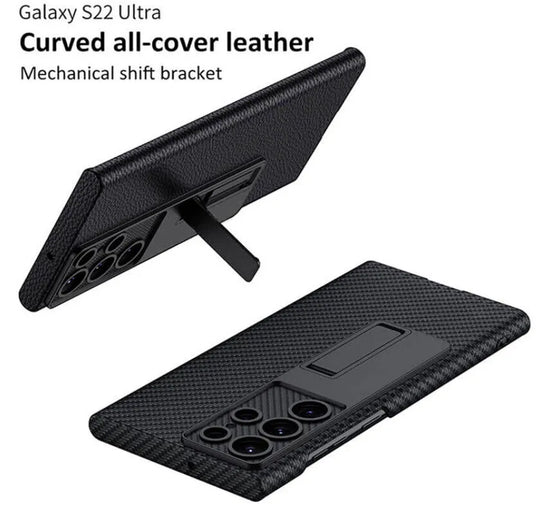 Premium Midkart Leather Kickstand Cover for Samsung Galaxy S24 Ultra.