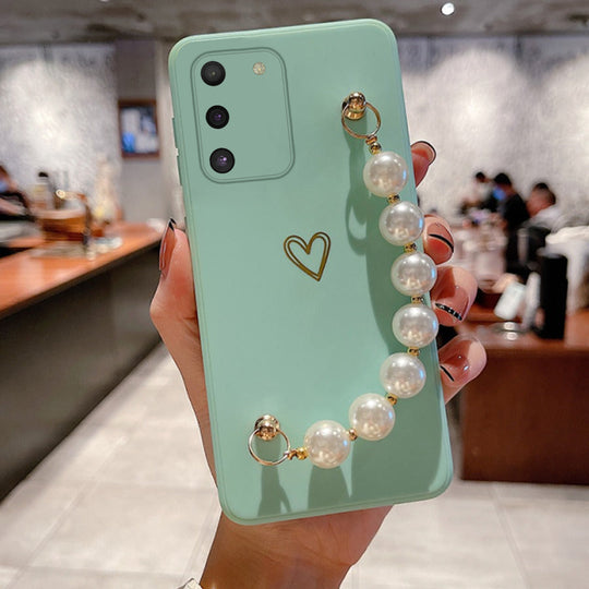 white pearl bracelet case for S10 lite 