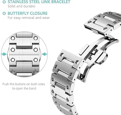 Zitel Stainless Steel Bands Compatible with Apple Watch.