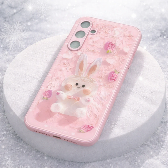 Adorable lucky bunny 3D phone case for girls