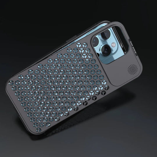 Metallic Hybrid Case with Airflow for iPhone 15 & 14 (Compatible with Pro & Pro Max).