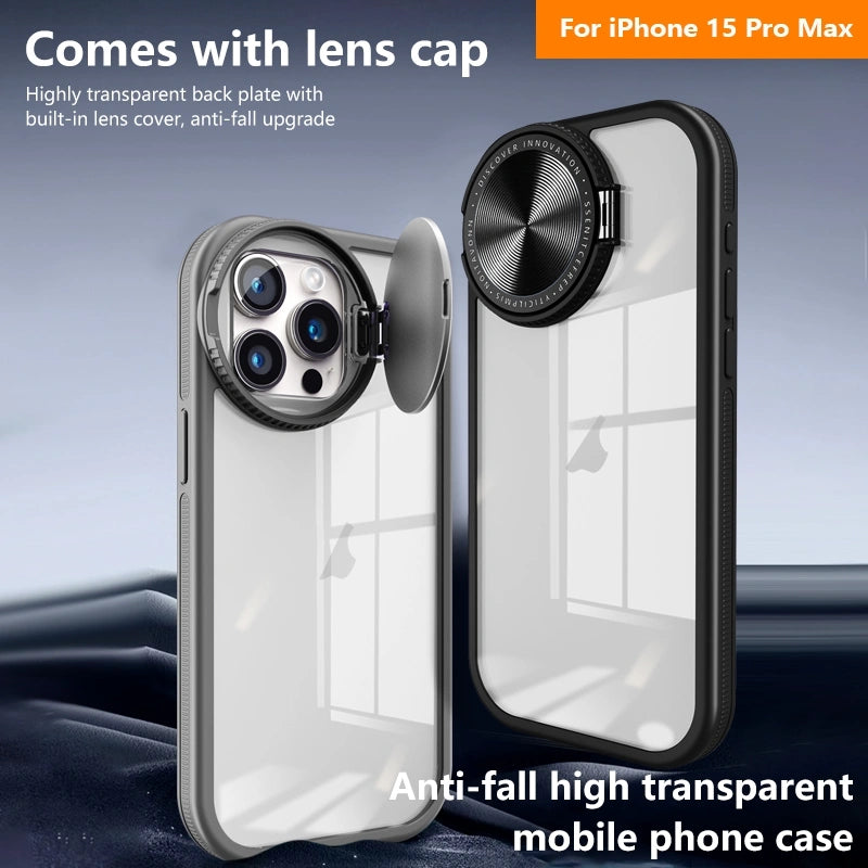 Acrylic Flip Round Lens Holder Case for iPhone.