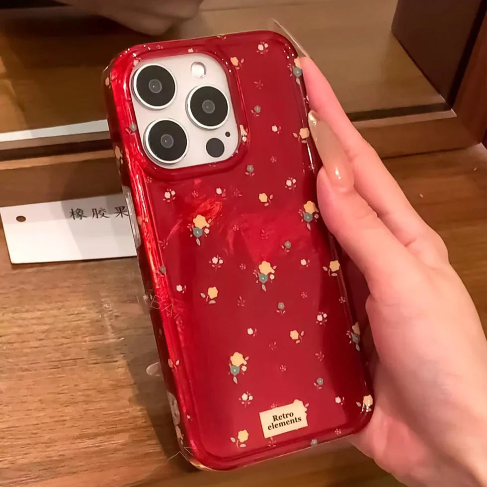 Scarlet Bloom – Elegant Flower iPhone Case