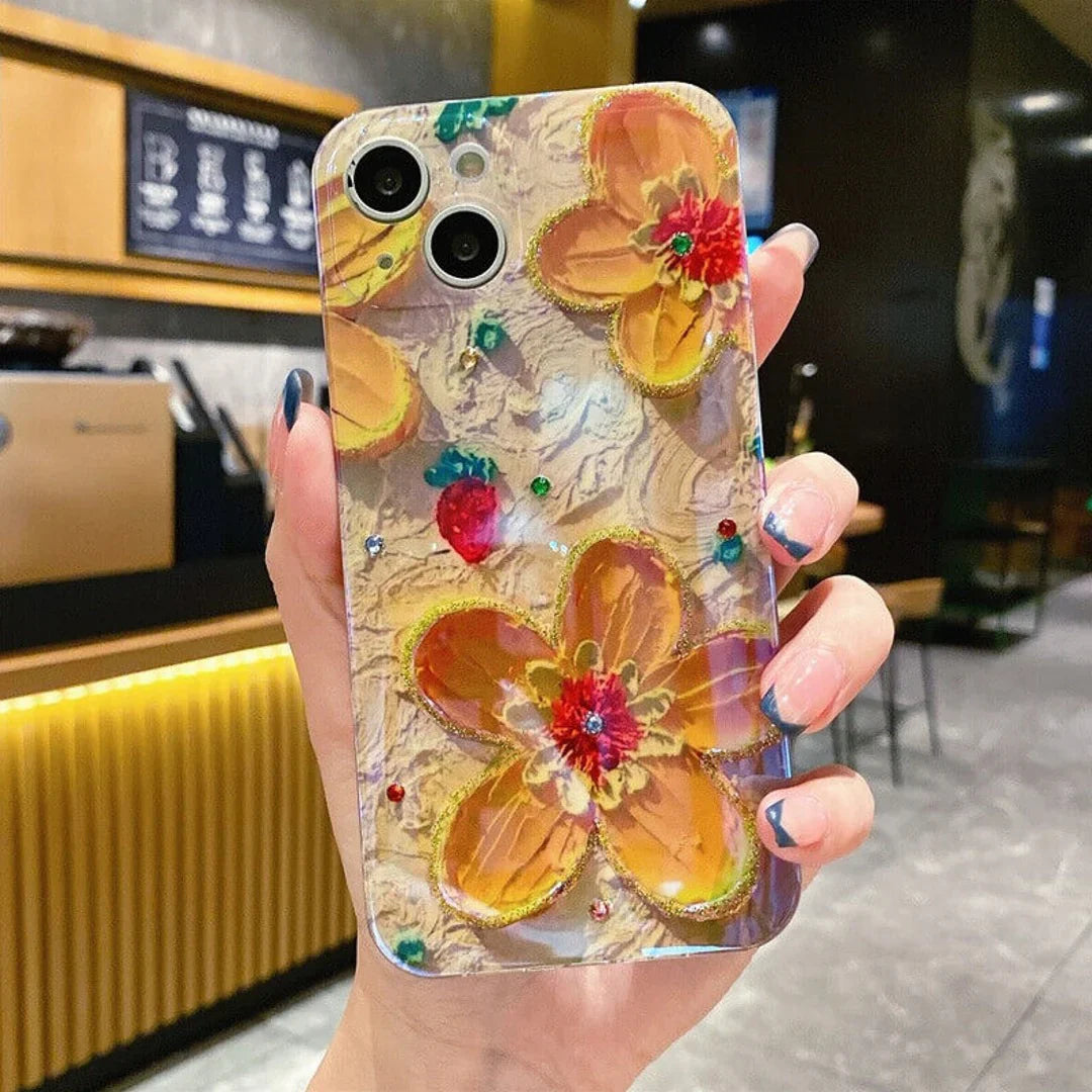 Blooming Beauty: Protective Phone Case with Daisy Design.