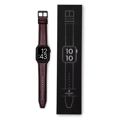 Classic Bordeaux Apple Watch Strap - Elegant Leather Band.