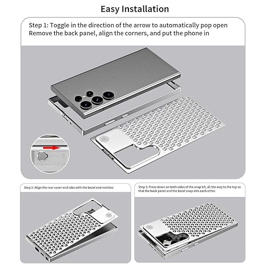 TIJAS Aluminum Full Metal Phone Case for Samsung Galaxy S24 Ultra & S23 Ultra - Ultimate Protection. & Premium Design.