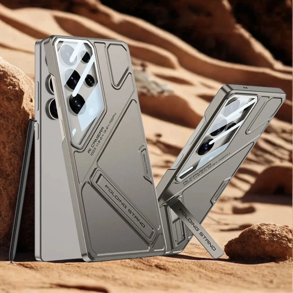 Sleek Matte Kickstand Case with Camera Glass Protection - New Arrival.